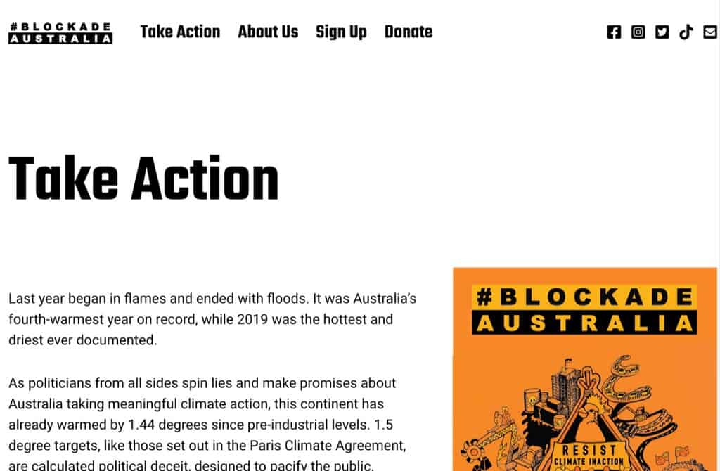 Blockade Australia Back to Front Design